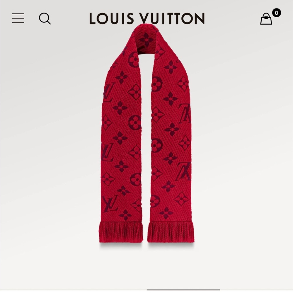 Louis Vuitton Red Logomania Scarf - New